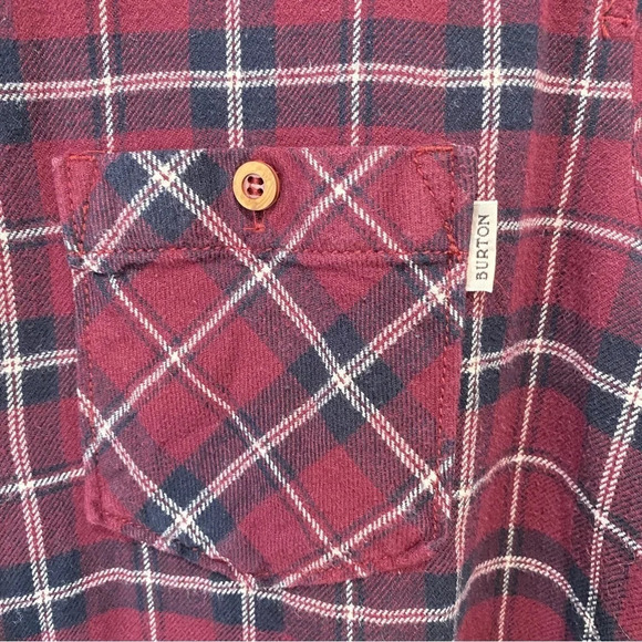 Burton Durable Goods Plaid Flannel long Sleeve Button Down Womens Size L Burgund - Picture 4 of 17